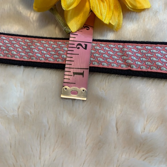 VINEYARD VINES canvas-leather belt  pink fabric whale detailing LNWOT si… - Picture 7 of 7